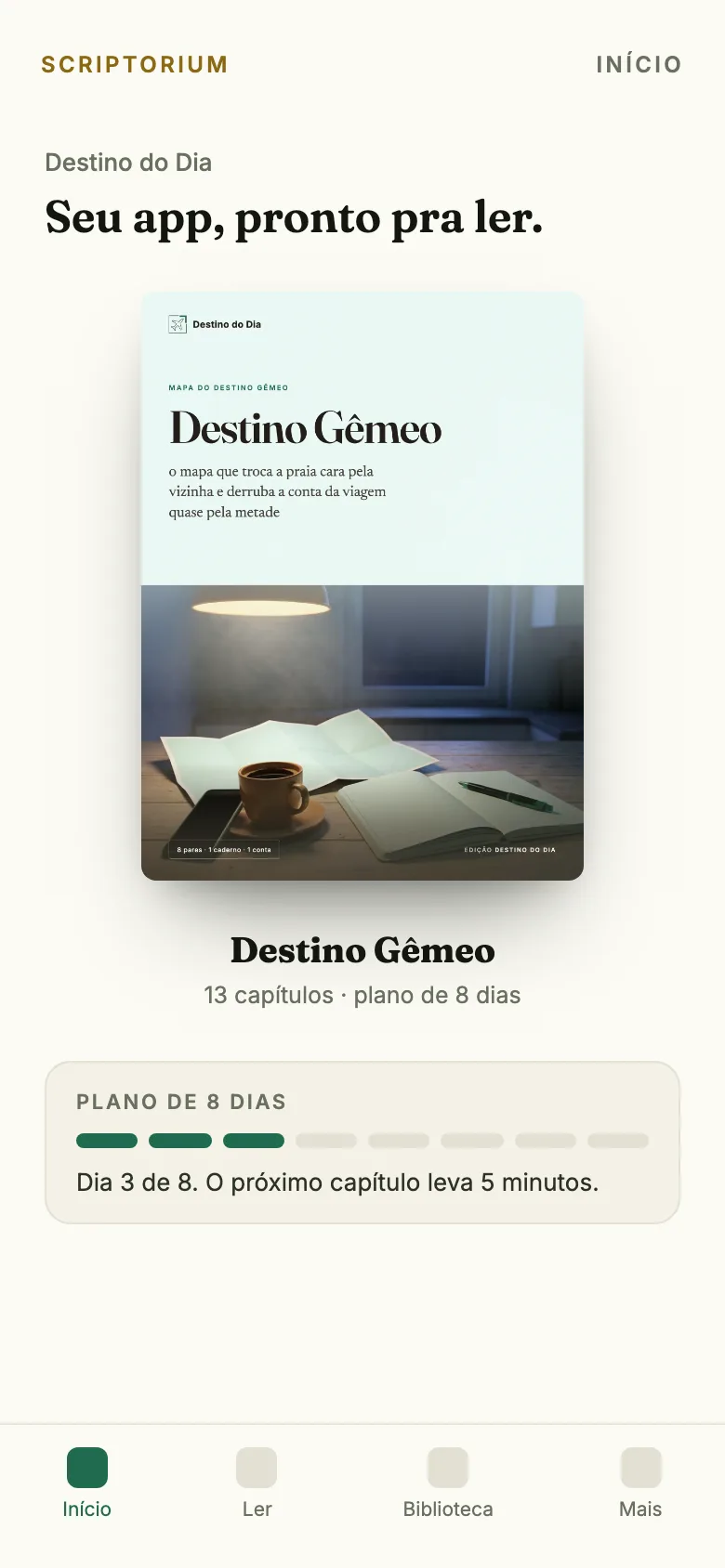 Capa do app do guia Destino Gêmeo