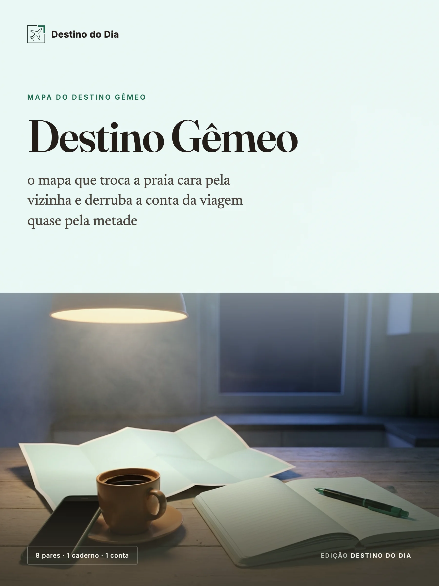 Capa do guia Destino Gêmeo